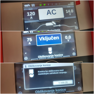 Zaslon varilnega aparata MagicWave230i